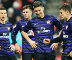 Giroud, Ramsey, Koscielny at Bayern