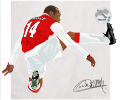 Portrait of Thierry Henry by @invinciblog