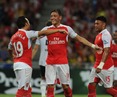 Cazorla, Ozil and Walcott all got on the score-sheet. It was Ox's mistake that cost Arsenal their goal...