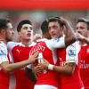 Arsenal 2-0 Stoke: profligate Gunners get the much-deserved points Arsenal players celebrate the opening goal