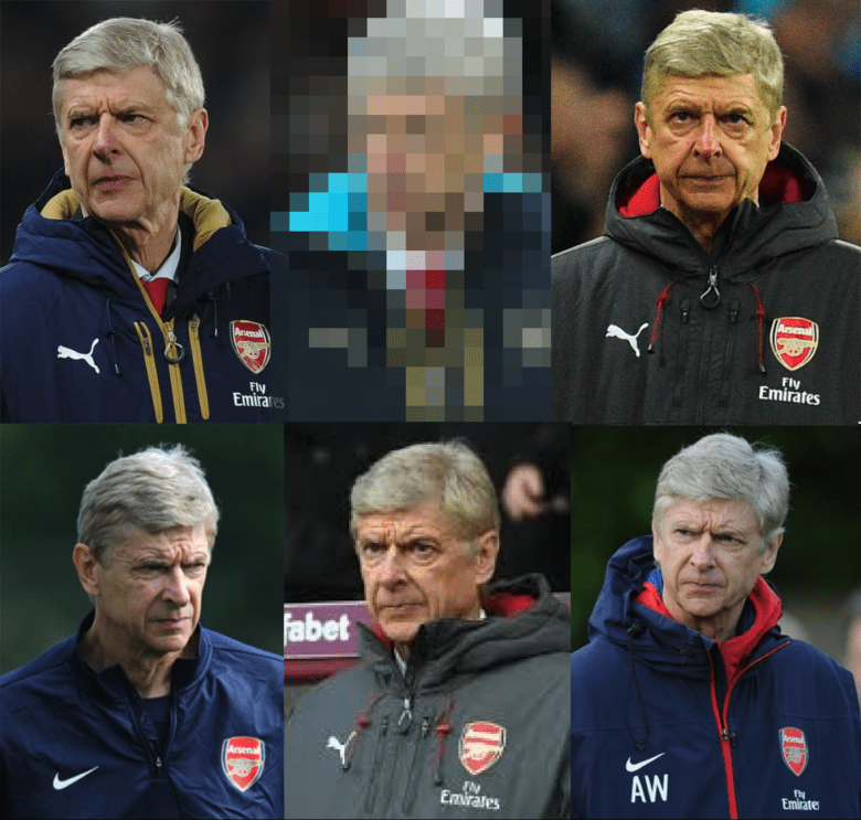 A few of the thousands of pictures online of Wenger frowning