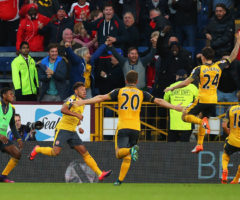 BURNLEY, ENGLAND - OCTOBER 02: Alex Oxlade-Chamberlain of Arsenal celebrates his sides first goal after team mate Laurent Koscielny of Arsenal scored during the Premier League match between Burnley and Arsenal at Turf Moor on October 2, 2016 in Burnley, England.  (Photo by Alex Livesey/Getty Images)