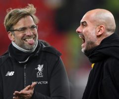 Old rivals: Liverpool's Klopp and City's Guardiola go head-to-head for Premier League honours