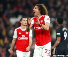 david luiz of arsenal reacts during the premier league match bet 1440305